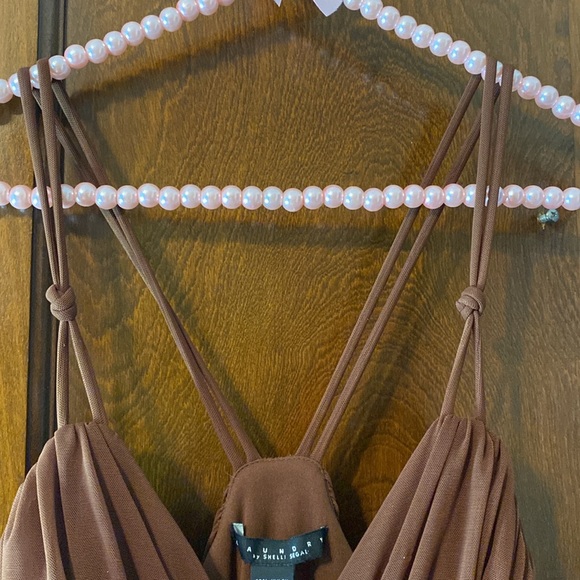 Brand new Laundry by Shelli Segal brown beaded and ruched evening dress 😍😍😍 - Picture 8 of 16